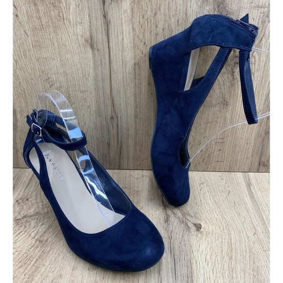 SUN STONE Miley Wedge Buckle Sandals Shoes Women's 9.5 M Cut Out Sides Round Toe - Picture 1 of 16